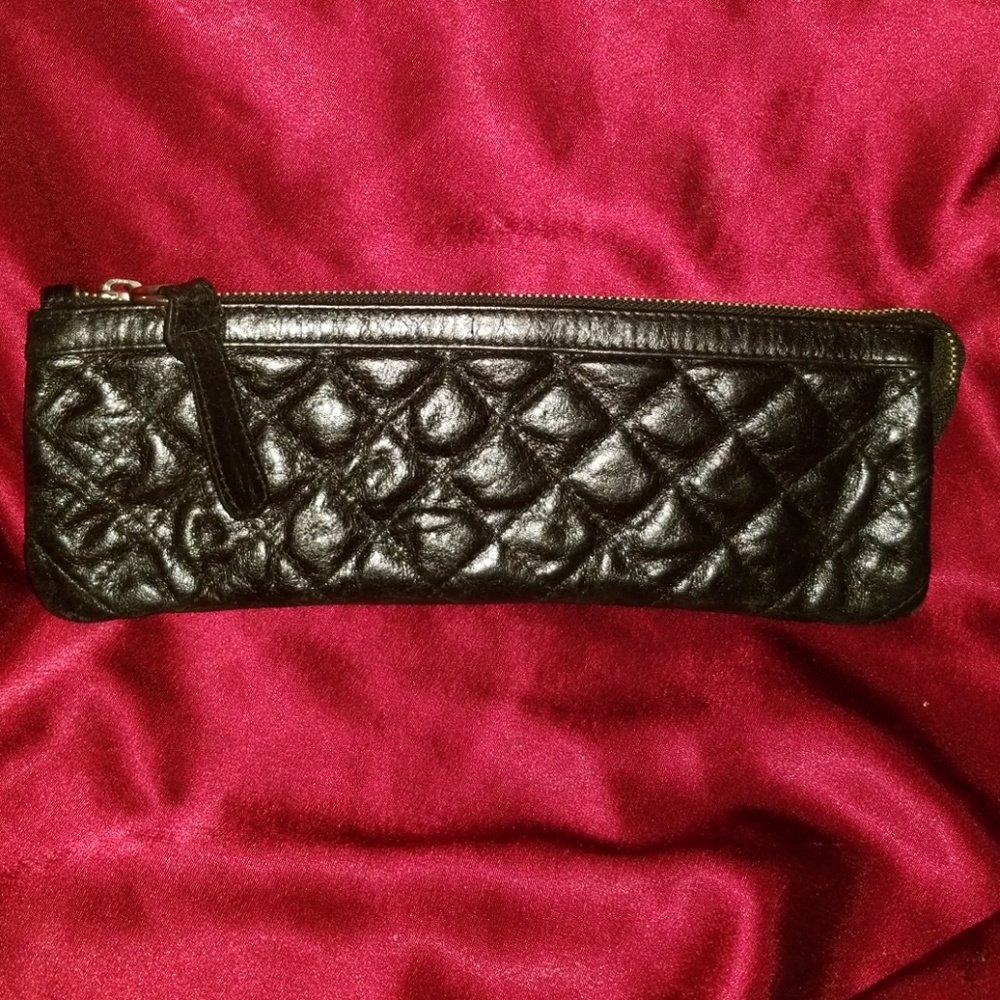 Tano Black Quilted Leather Lg. Clutch CUTE!